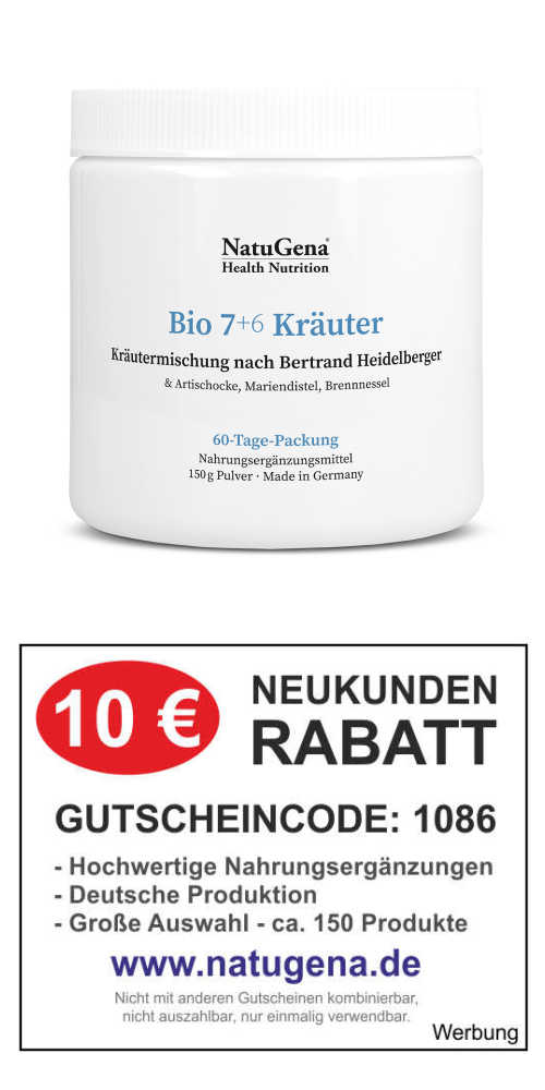 Natugena Bio Krärutermischung 7+6 nach Bertrand Heidelberger mit Artischocke, Mariendistel, Brennnessel